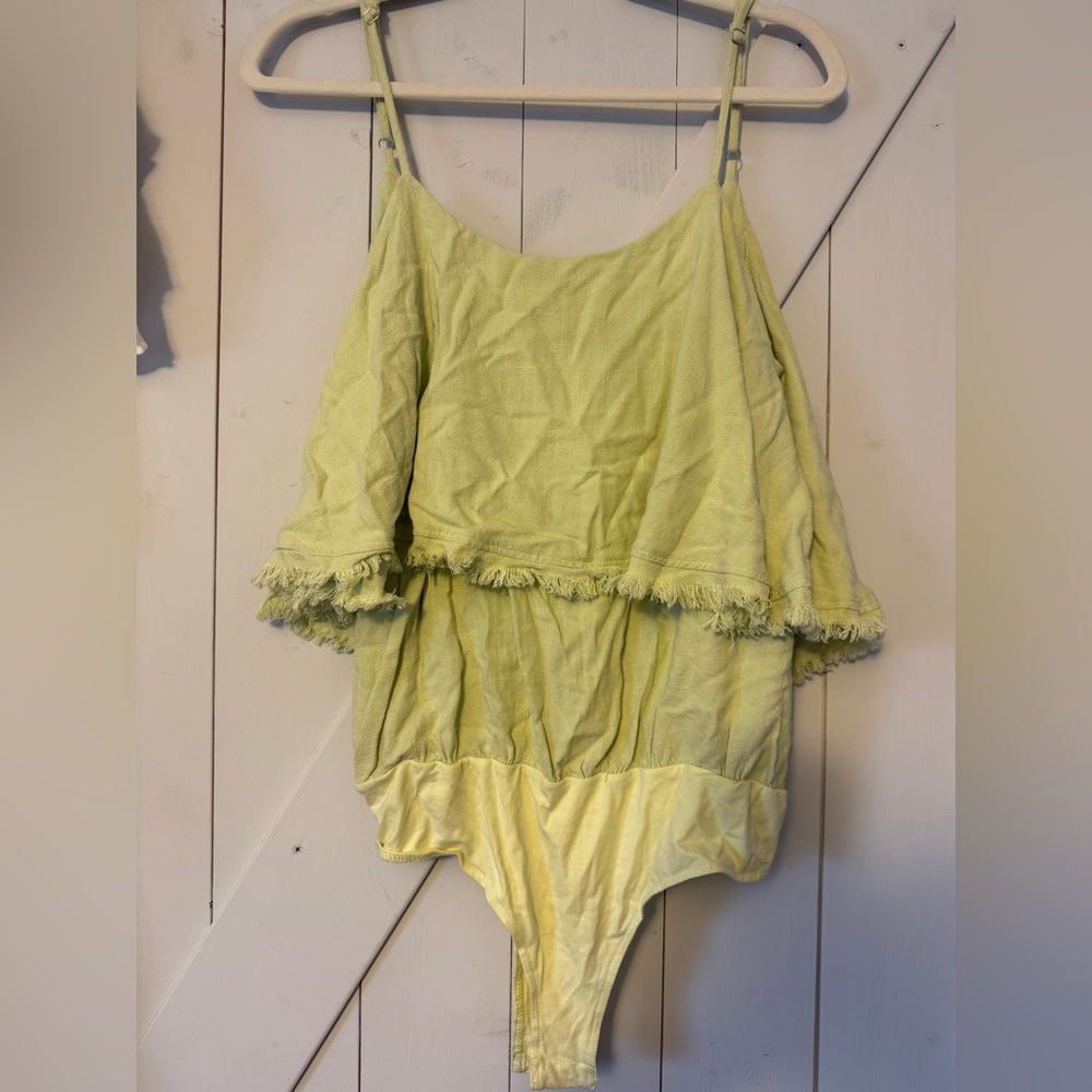 Lime Green Ruffled Bodysuit